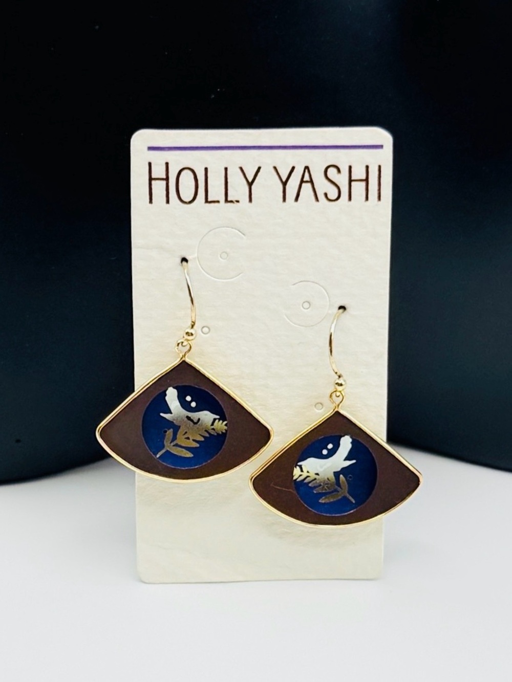 Holly Yashi Bird Motif Dangle Drop Pierced Earrings NWT